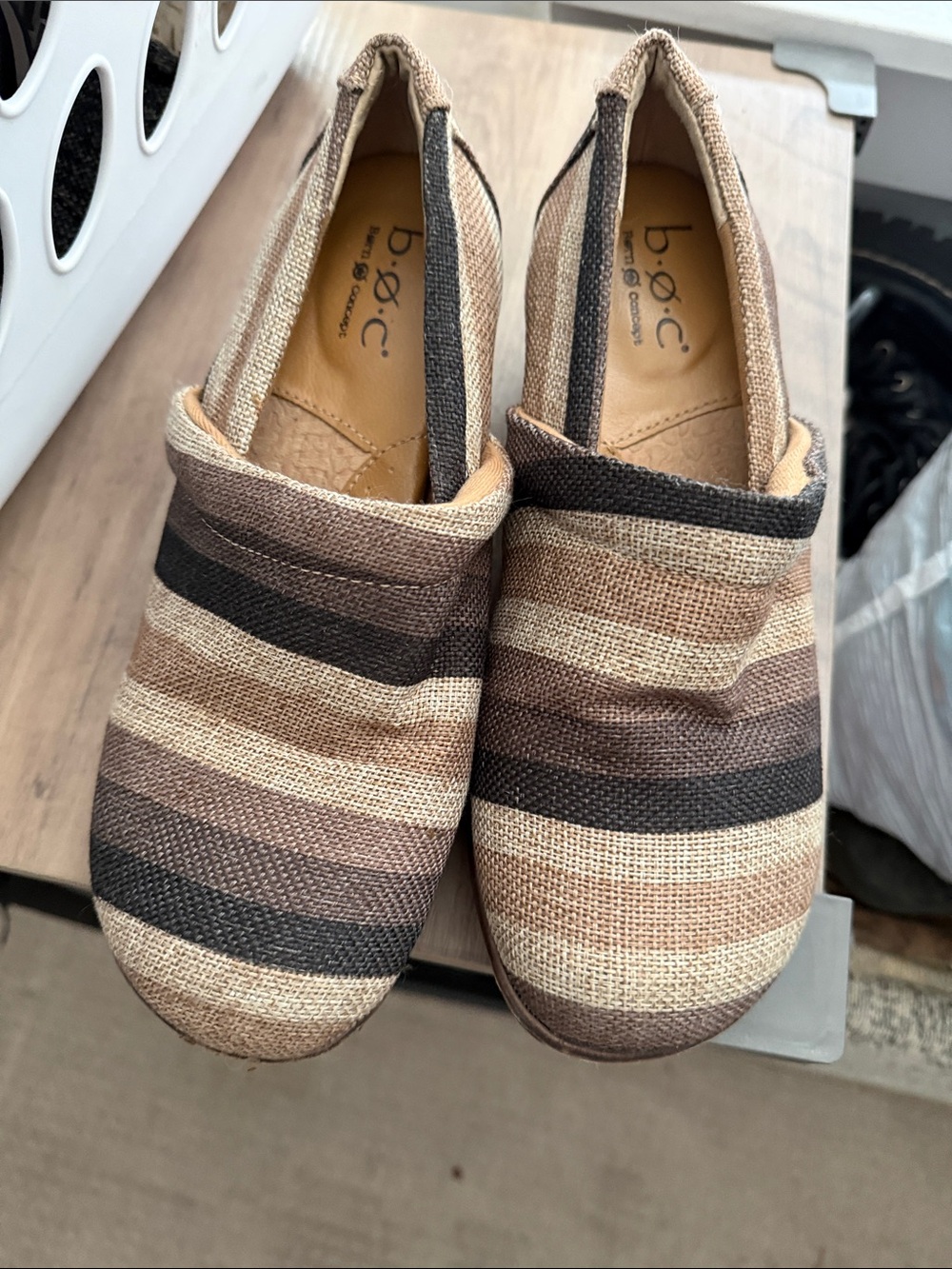b.o.c. Kids Slip-On Sneakers in Brown and Black Stripes